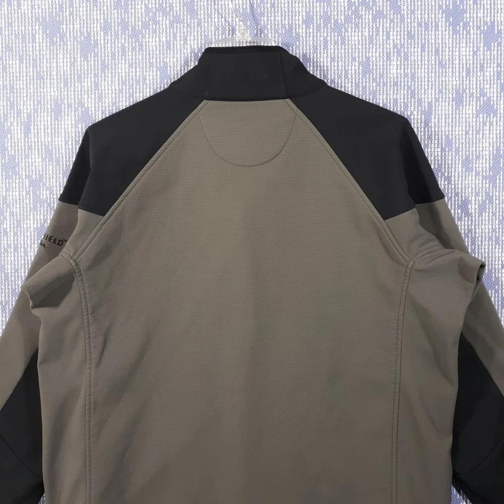 Cabela's Guide Shield Jacket Mens Large Windbreaker Black Gray Full Zip Outdoor